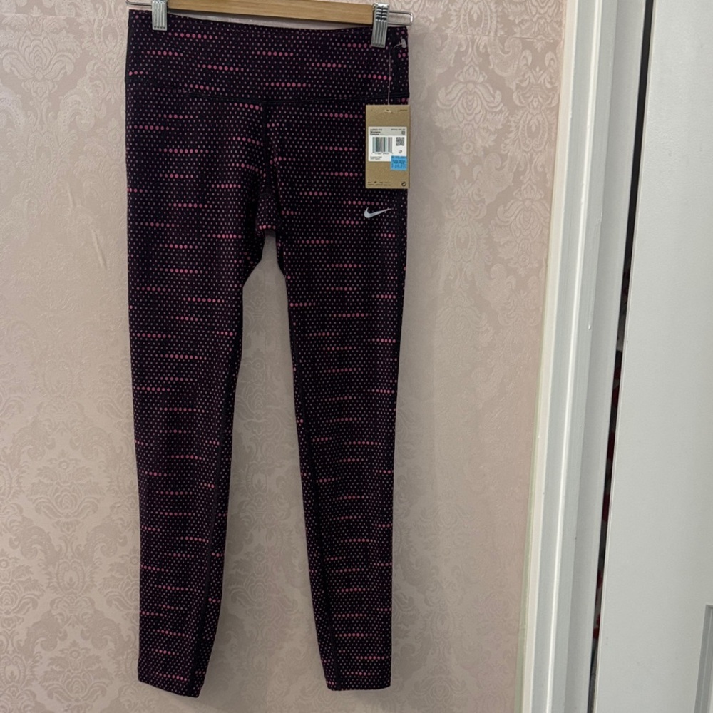 Nike Black and Pink Patterned Leggings